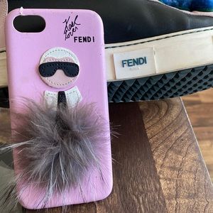 Fendi Pink Case with fluff